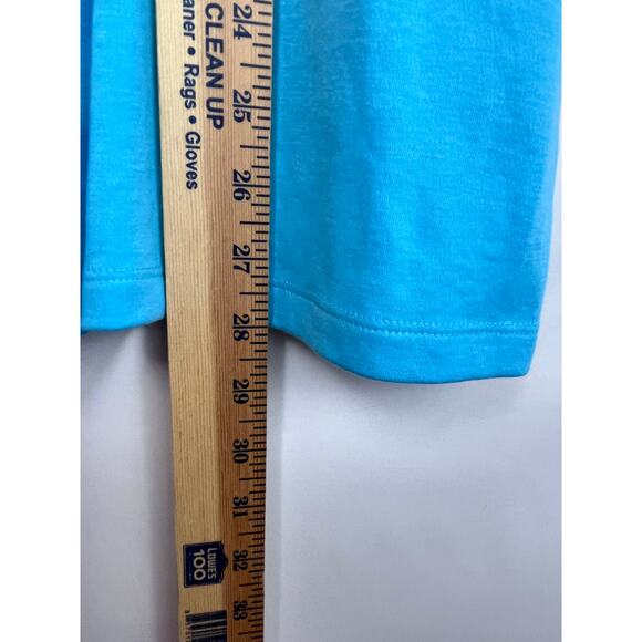 NWT Quacker Factory Womens 1X Blue Embroidered Short Sleeve Knit Summer Blouse - Picture 5 of 7